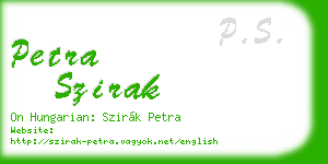 petra szirak business card